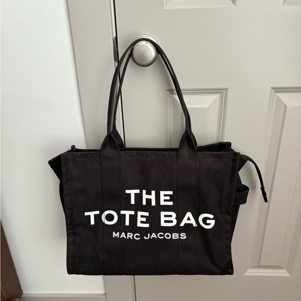 Marc Jacobs Black and White Canvas Tote Bag